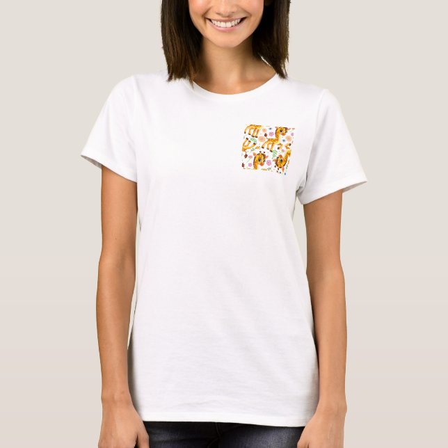 Camiseta Girafa de desenho animado (Frente)