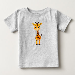 Camiseta Girafa de Desenho Animado Fofa