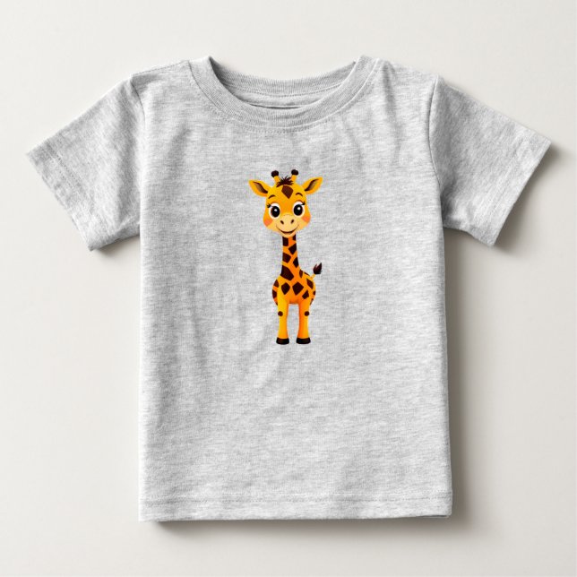 Camiseta Girafa de desenho animado fofa (Frente)