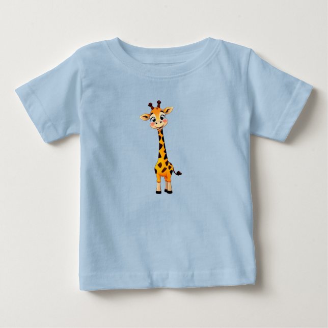 Camiseta Girafa de desenho animado fofa (Frente)