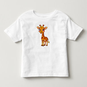Camiseta Girafa de desenho animado fofo em pé alegremente