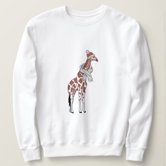 Camiseta Girafa de inverno mais (Frente do Design)