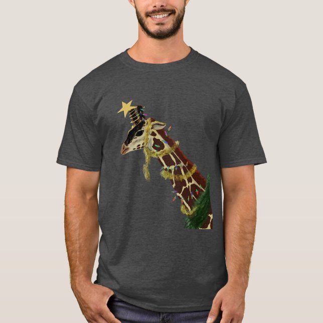Camiseta girafa de Natal  (Frente)
