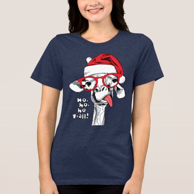 Camiseta Girafa de Natal hipster | Feriados (Frente)
