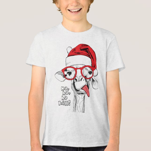 Camiseta Girafa de Natal hipster | Feriados (Frente)