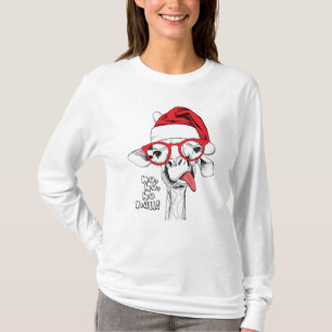 Camiseta Girafa de Natal hipster   Feriados