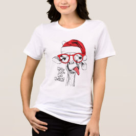 Camiseta Girafa de Natal hipster | Feriados