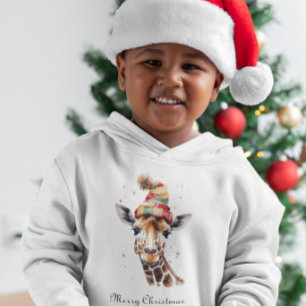 Camiseta Girafa de Natal, personalizável