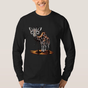 Camiseta Girafa Derretendo Design de Arte Surreal Divertido