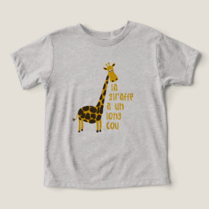 Camiseta girafa do la uma criança longa do cou do un