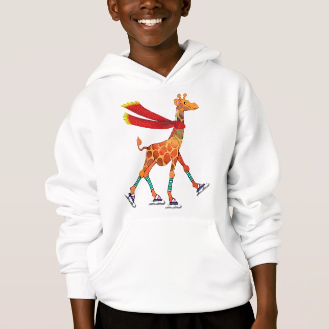 Camiseta Girafa do patinagem no gelo com lenço (Frente)