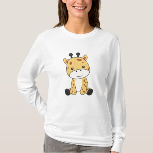 Camiseta Girafa Doce Animais Para Crianças Girafas Zoo Anim
