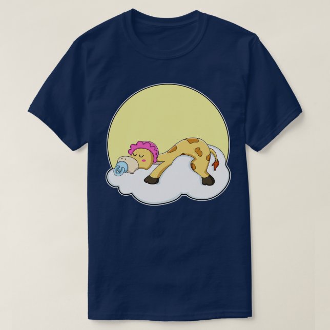 Camiseta Girafa dormindo com a nuvem Sun (Frente do Design)