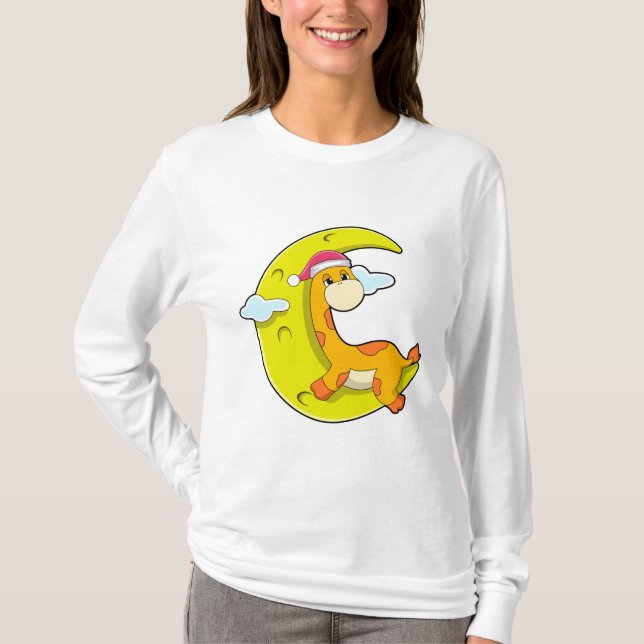 Camiseta Girafa dormindo com lua (Frente)