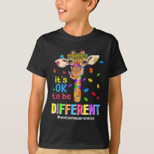 Camiseta Girafa É Ok Ser Diferente Conscientização do Autis