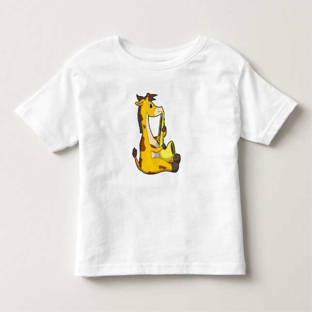 Camiseta Girafa em Música com Saxofone.PNG (Frente)