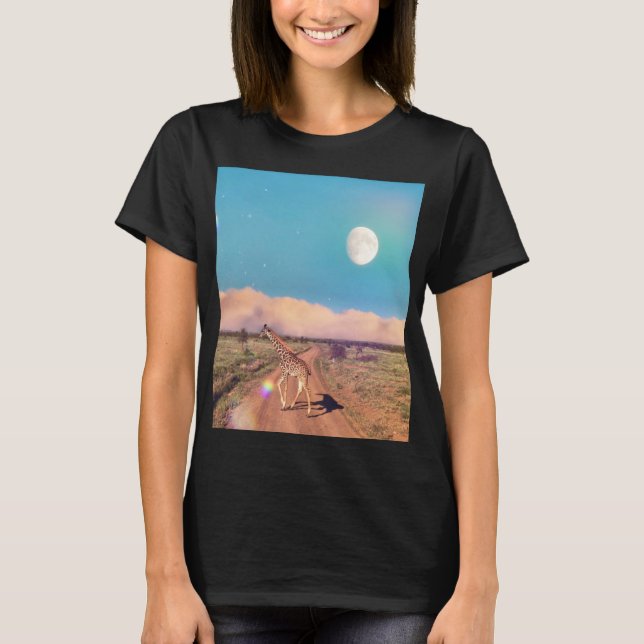 Camiseta Girafa Em Serengeti - Lua Ascensão (Frente)