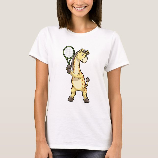 Camiseta Girafa em Tênis com raquete Tênis (Frente)