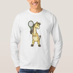 Camiseta Girafa em Tênis com raquete Tênis