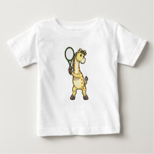 Camiseta Girafa em Tênis com raquete Tênis