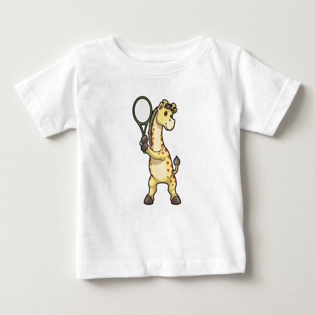 Camiseta Girafa em Tênis com raquete Tênis (Frente)
