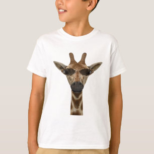 Camiseta Girafa Engraçada Disfarçada Com Óculos De Sol Da M