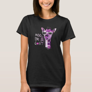 Camiseta Girafa Engraçada dizendo Moo Eu sou uma vaca Goat 