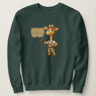 Camiseta Girafa Exploradora Fofa na savana