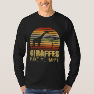 Camiseta Girafa Fauna Retro África Animal selvagem no safar