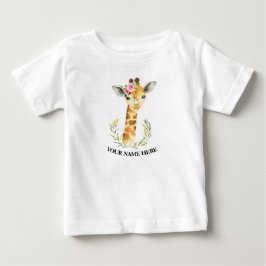 Camiseta Girafa fofa animais 1º primeiro aniversário menina