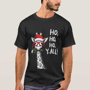 Camiseta Girafa Fofa Com Chapéu de Papai Noel Feliz Natal G