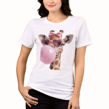 Camiseta Girafa Fofa com Chiclete