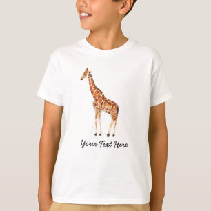 Camiseta Girafa fofa de Animal de Safari Personalizado da M