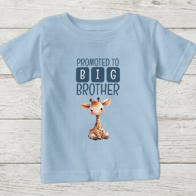 Camiseta Girafa fofa irmão mais velho azul (Criador carregado)