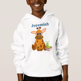 Camiseta Girafa fofa usando óculos