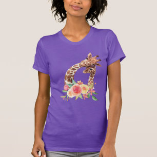 Camiseta Girafa Gira-Cama Cura-Cama Mãe e Bebê