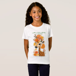 Camiseta girafa kawaii feliz halloween