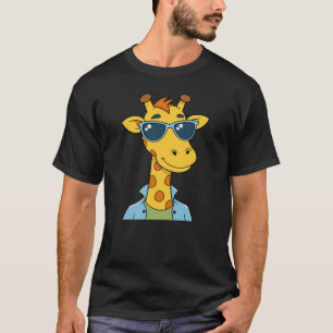 Camiseta Girafa Legal com óculos de sol, Trendy Cartoon Gir