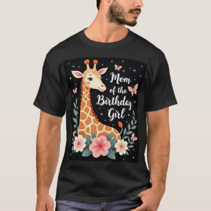 Camiseta Girafa Mãe da Menina de Aniversário Família Combin