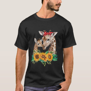 Camiseta Girafa Mãe Filhos Bebês Animais Fofos Africano Gir