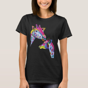 Camiseta Girafa Mãe Girafas Por Nova Mãe Beijando Bebê