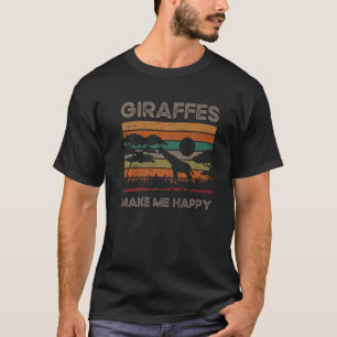 Camiseta Girafa Me Faz Feliz Animal Mais Alto Zo De Pescoço