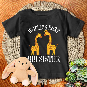 Camiseta Girafa 🦒 Melhor Irmã Mais Velha do Mundo WHTXT