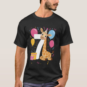 Camiseta Girafa menino menina 7 anos de idade sétimo aniver