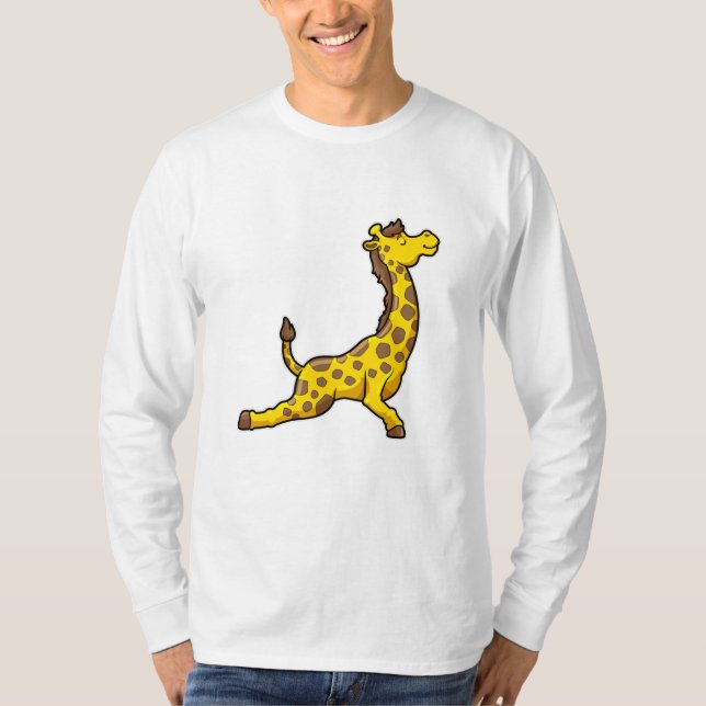 Camiseta Girafa na perna do Yoga Stretch (Frente)