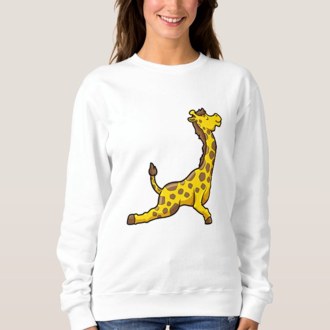 Camiseta Girafa na perna do Yoga Stretch (Frente)