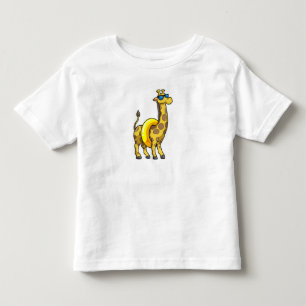 Camiseta Girafa na praia com Natação e óculos de sol