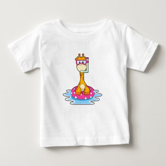 Camiseta Girafa Nadando com Snorkel (Frente)