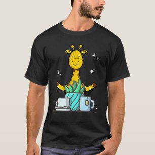 Camiseta Girafa Namaste Fofa Faz Ioga Jardim Café