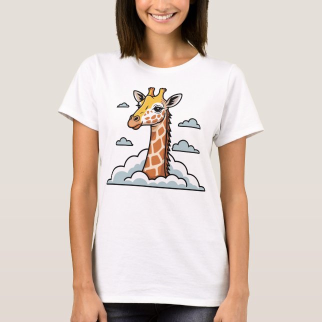 Camiseta Girafa nas Nuvens Animal Fofo (Frente)